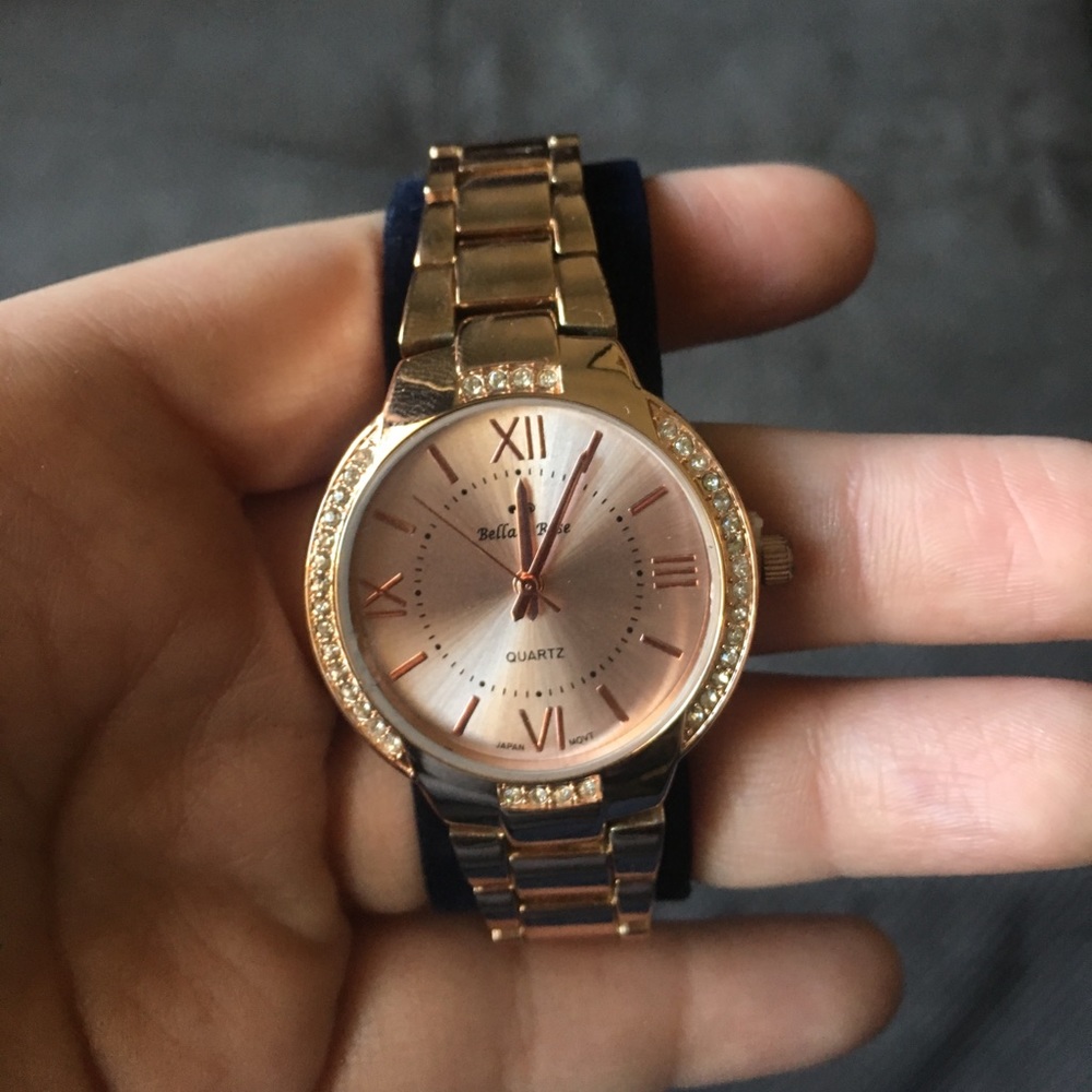 Bella & Rose Gift Set w/Rose Gold Jewelry, Watch